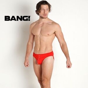 Bang Faux Snaps Pouch Briefs 30-38" waist Nylon / spandex No size or fabric tags